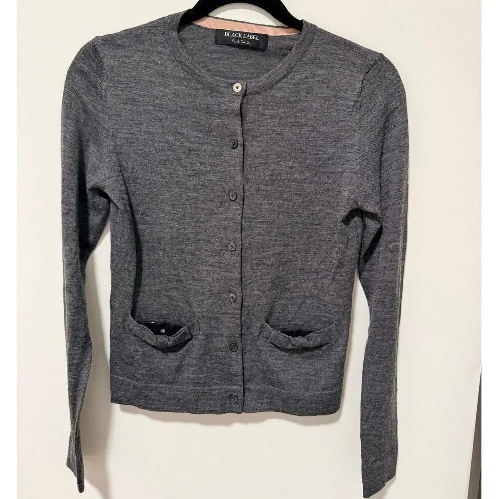 Paul Smith Black Label Gray Cardigan Sweater Medium